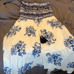 strapless asymmetrical dress